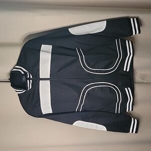 D and M Apparel Jacket Unisex Black and White Full Zip Longsleeve